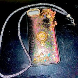 iPhone 7/8 plus bling phone case with lanyard